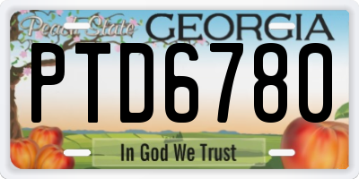 GA license plate PTD6780
