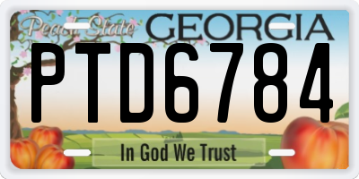 GA license plate PTD6784