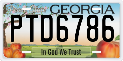 GA license plate PTD6786