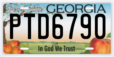 GA license plate PTD6790