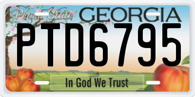 GA license plate PTD6795
