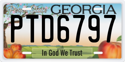 GA license plate PTD6797