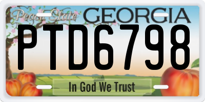 GA license plate PTD6798