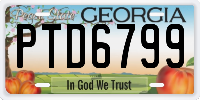GA license plate PTD6799