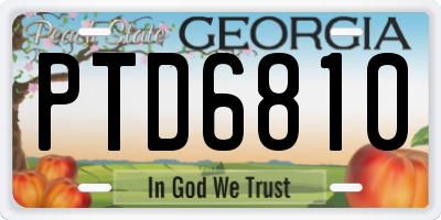 GA license plate PTD6810