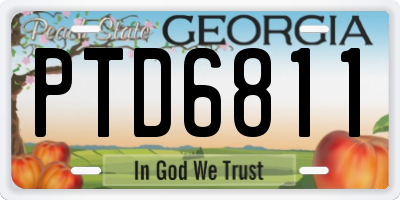 GA license plate PTD6811