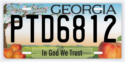 GA license plate PTD6812