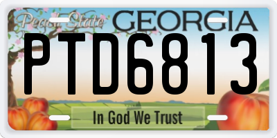 GA license plate PTD6813