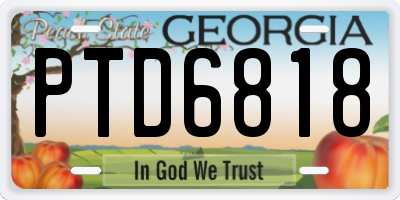 GA license plate PTD6818