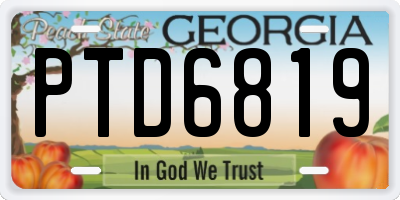 GA license plate PTD6819