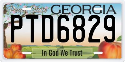 GA license plate PTD6829