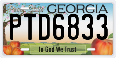 GA license plate PTD6833