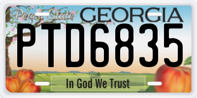 GA license plate PTD6835
