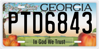 GA license plate PTD6843