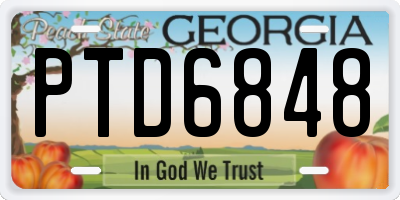 GA license plate PTD6848