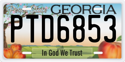 GA license plate PTD6853