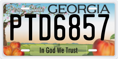 GA license plate PTD6857