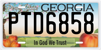 GA license plate PTD6858