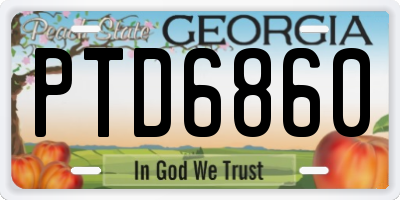 GA license plate PTD6860