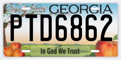 GA license plate PTD6862