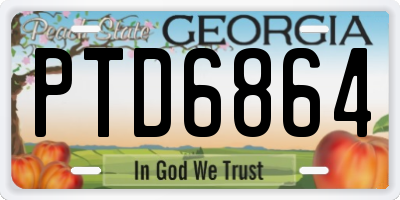 GA license plate PTD6864