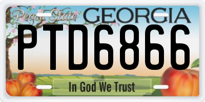 GA license plate PTD6866