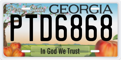 GA license plate PTD6868