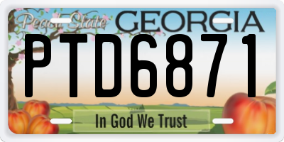 GA license plate PTD6871