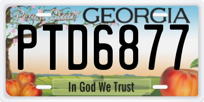 GA license plate PTD6877