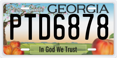 GA license plate PTD6878
