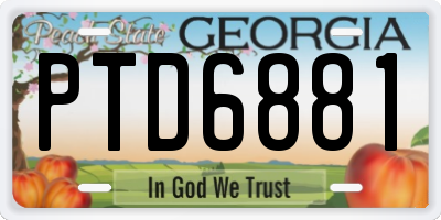 GA license plate PTD6881