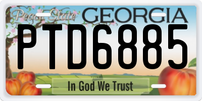 GA license plate PTD6885