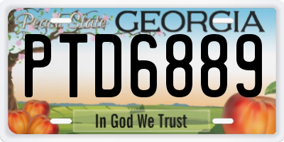 GA license plate PTD6889