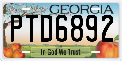 GA license plate PTD6892