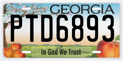 GA license plate PTD6893