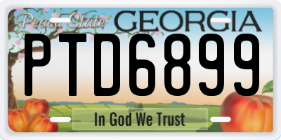 GA license plate PTD6899