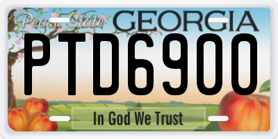 GA license plate PTD6900