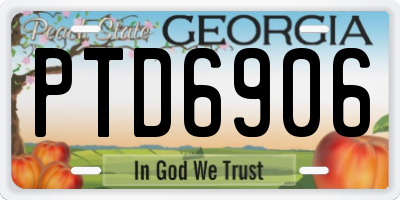 GA license plate PTD6906