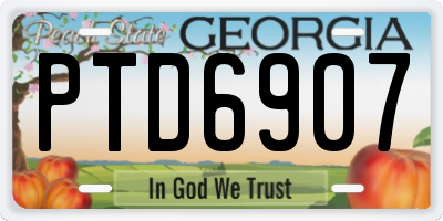 GA license plate PTD6907
