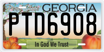 GA license plate PTD6908