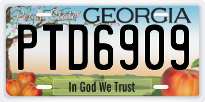 GA license plate PTD6909