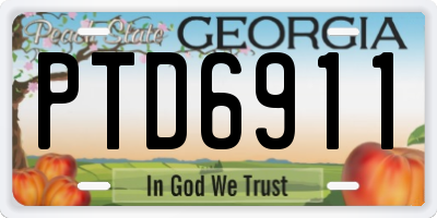 GA license plate PTD6911