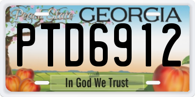 GA license plate PTD6912