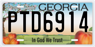GA license plate PTD6914