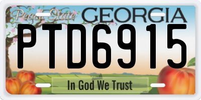 GA license plate PTD6915