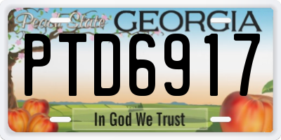 GA license plate PTD6917