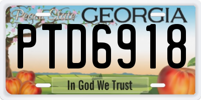 GA license plate PTD6918