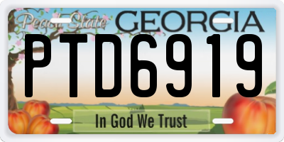 GA license plate PTD6919
