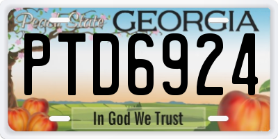 GA license plate PTD6924
