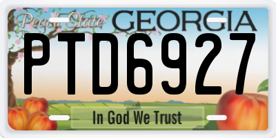 GA license plate PTD6927
